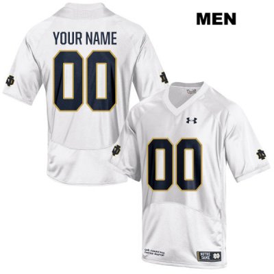 Notre Dame Fighting Irish Men's Custom #00 White Under Armour Authentic Stitched College NCAA Football Jersey UWX2099YC